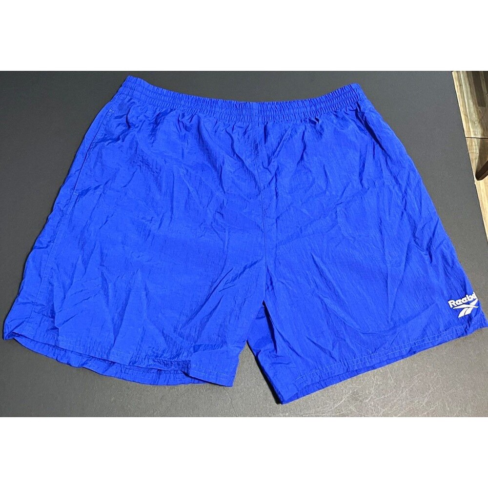Reebok Men's Blue Solid Swim Shorts XL Drawstring Elastic Waist Mesh Lined